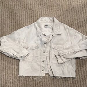 White Cropped Denim Jacket